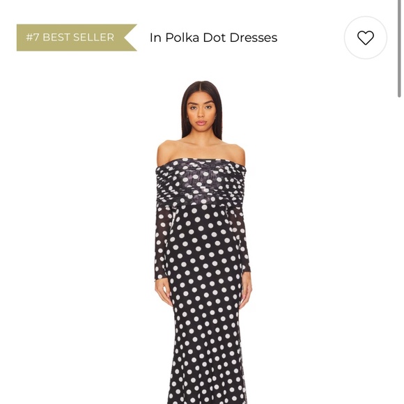 NWT REVOLVE AFRM Off-Shoulder Polka Dot Dress - Picture 2 of 7